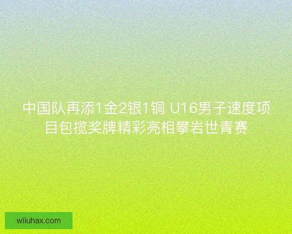 中国队再添1金2银1铜 U16男子速度项目包揽奖牌精彩亮相攀岩世青赛