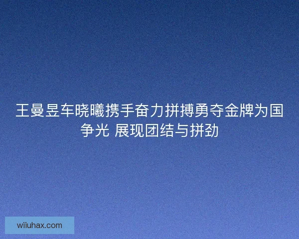 王曼昱车晓曦携手奋力拼搏勇夺金牌为国争光 展现团结与拼劲
